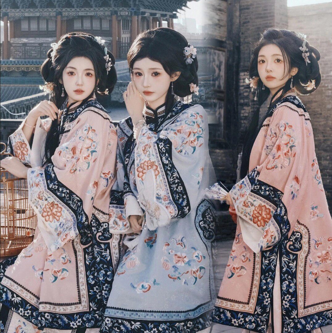 新中式汉服女清代闺蜜格格服装清朝宫廷风旗装国风旅拍写真摄影服