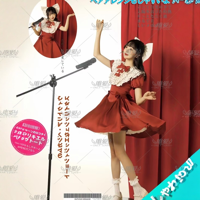 影楼主题复古婚纱昭和打歌少女写真礼服日系画报风公主生日连衣裙