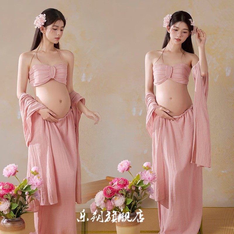 影楼新款孕妇照服装韩系小清新粉色套装孕妈咪艺术照写真在家拍摄,男装,其他民族服装,淘宝优惠券,粉丝福利购,淘宝优惠卷