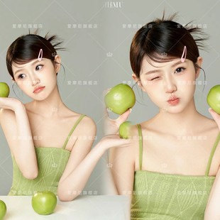 影楼新款韩系夏日小清新多巴胺轻氧少女肖像氛围感写真艺术照服装