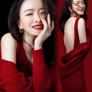 影楼个人主题拍照服装新款新年红色主题喜庆氛围感春节艺术摄影服