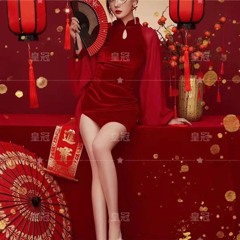 影楼新年元气中国风复古旗袍写真服装时尚闺蜜国潮个性艺术照摄影