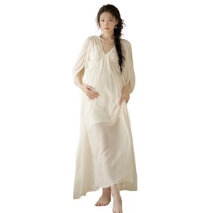 孕婦照寫真新款 連衣裙禪意風孕媽咪大肚照衣服在家拍攝 影樓新中式