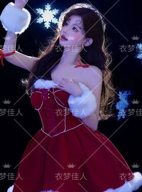 照相馆秋冬新款新年主题服装甜美复古公主风耶诞节写真艺术照洋装