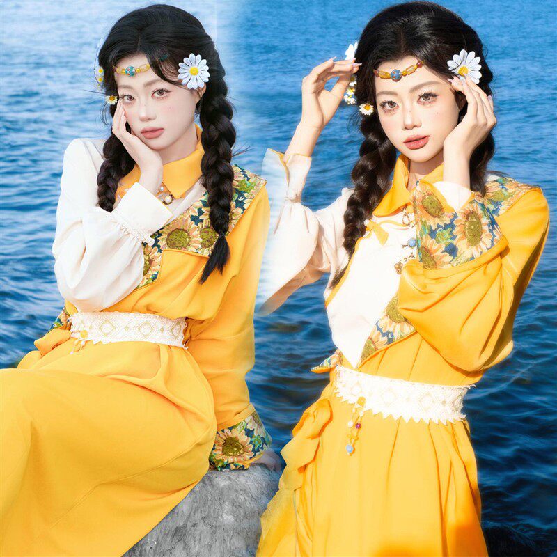 藏族服装女新款宋雨琦同款藏袍云南西藏旅拍丽江藏服拍照摄影写真