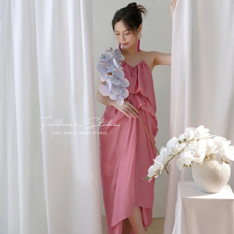 影楼新款温柔甜美孕妇服装仙气性感露背连衣裙孕妇照服装在家拍