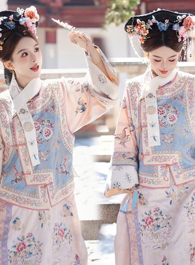 清代格格旗袍女服 汉服女款宫廷两件套旅拍古装服装