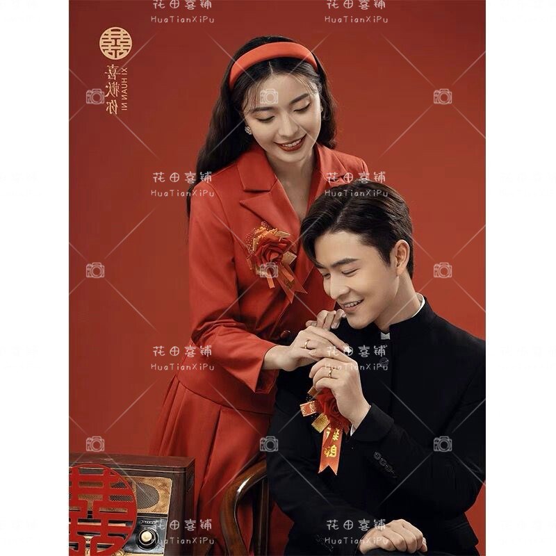 港风高级感红色敬酒服气质宴会套装新娘结婚当天便装回门订婚礼服