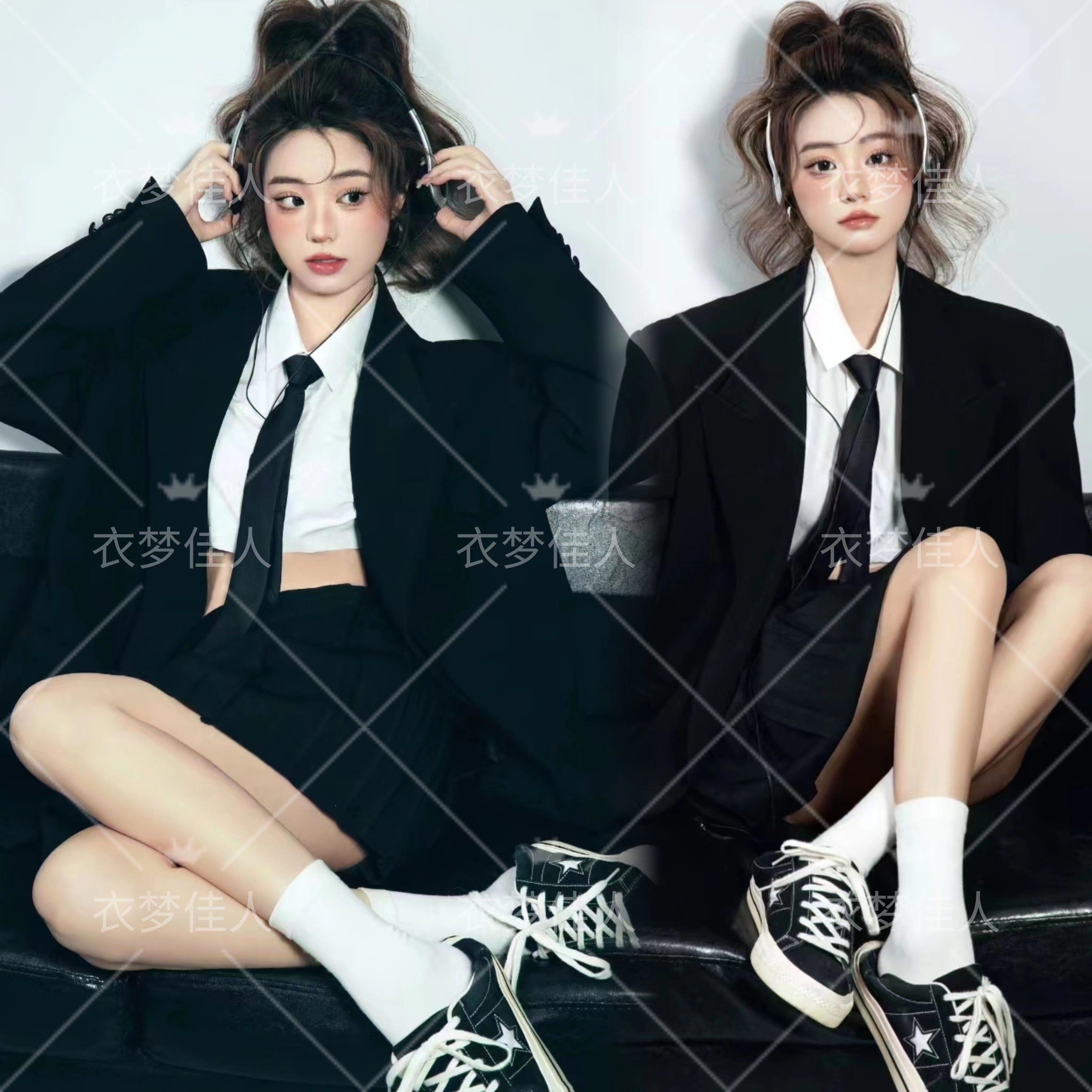 影楼新款韩杂少女学院风写真主题服装美式证件照艺术照摄影JK制服