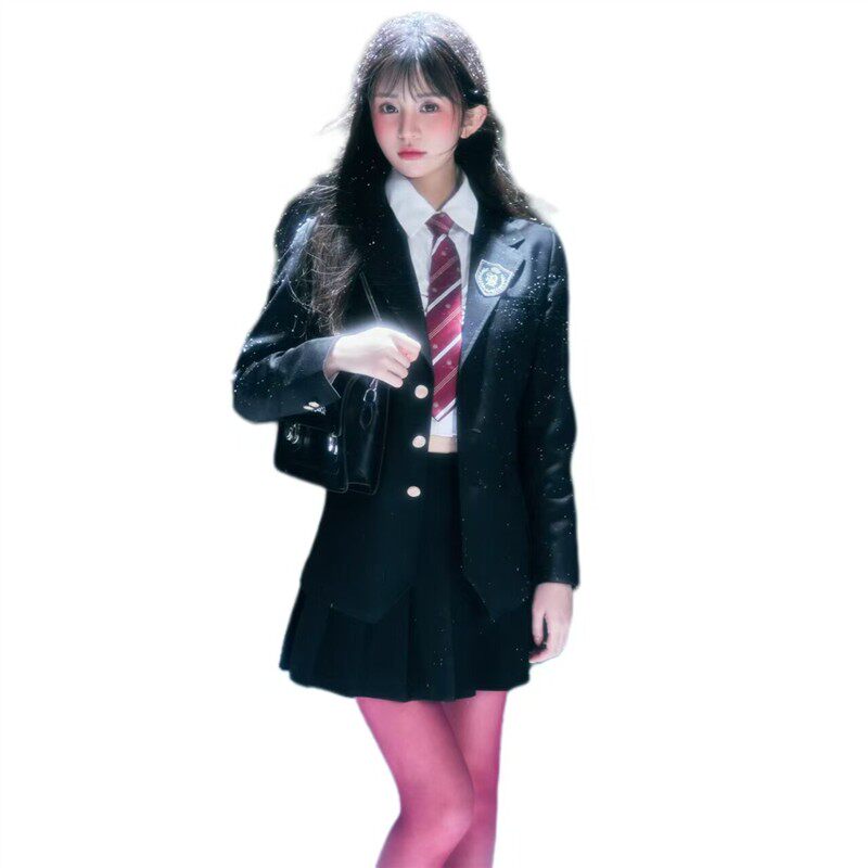 新款影楼学院风JK制服圣诞氛围感可爱少女新年主题艺术照摄影服装