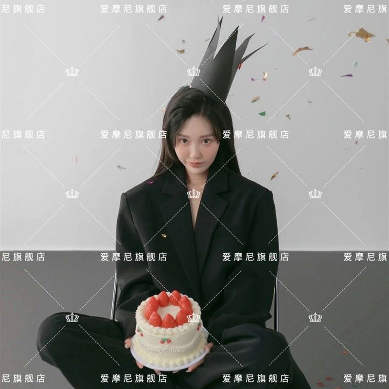 影楼个性形象照黑色西服写真服装个人肖像杂志风生日艺术照摄影服