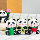 成都熊猫钥匙扣可爱卡通公仔玩偶挂件情侣包包挂饰钥匙链小礼品