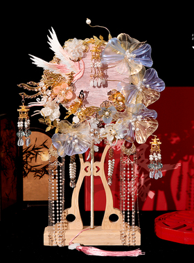 京舟词原创 仙气粉色团扇新娘结婚中式婚礼秀禾手工DIY材料包喜扇