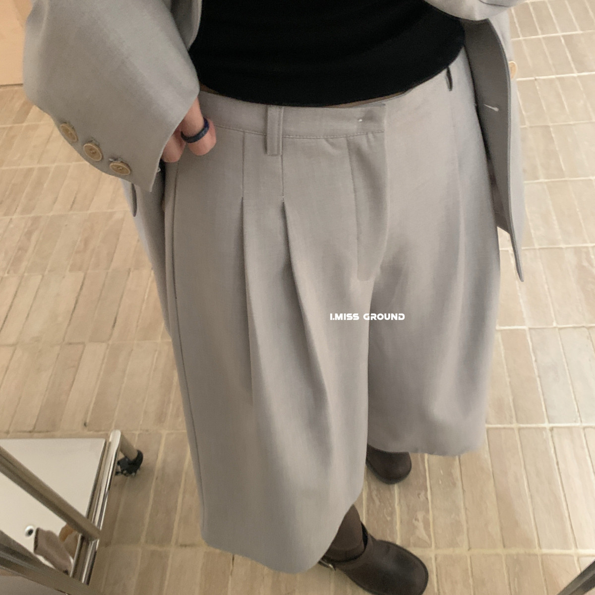 IMISS-简约日常通勤阔腿休闲裤H80753
