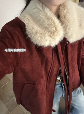 Miss Rao欣尧AOT-配活动毛领两穿设计短外套(配可拆卸毛领)60602