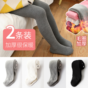 宝宝加厚连裤袜秋冬季大PP新生婴儿小女童打底裤冬天一体加绒保暖