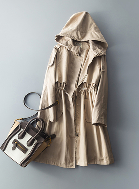 端庄大气 小个子也能穿 拉风中长款韩版秋春新款防风宽松外套风衣