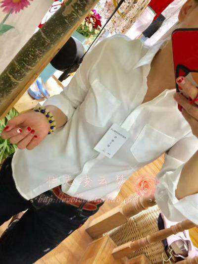 测试推荐衬衣暗扣白色双口袋打底显瘦正装