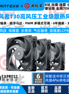 【潮玩客】PHANTEKS 追风者T30风扇 12cm 散热风扇 3联包单只30mm
