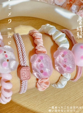 头绳发夹ins猪猪发带可爱