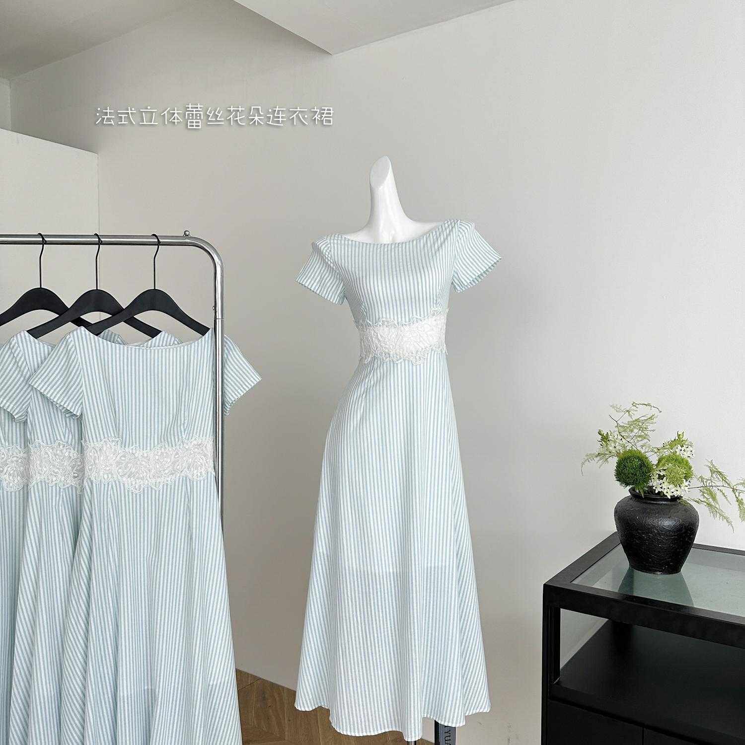 DH OFFICIAL 大花海豚湾恋人 dress法式立体蕾丝花朵连衣裙