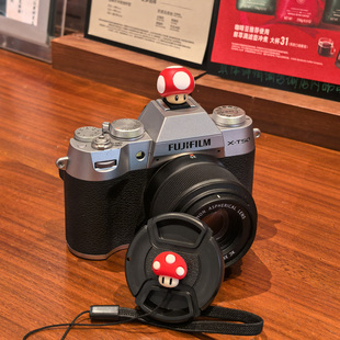 可爱卡通相机镜头盖防丢绳适用富士XT30佳能R50索尼康微单反配件