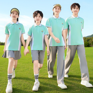 江西宜春市中小学生统一校服夏季运动套装清新薄荷绿学生校服套装