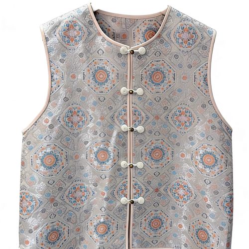 新中式100%桑蚕丝三马马甲