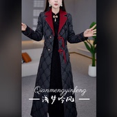 DBF 5XL 加厚夹棉气质洋气大衣套装 连衣裙 25B552MJ 秋冬新款