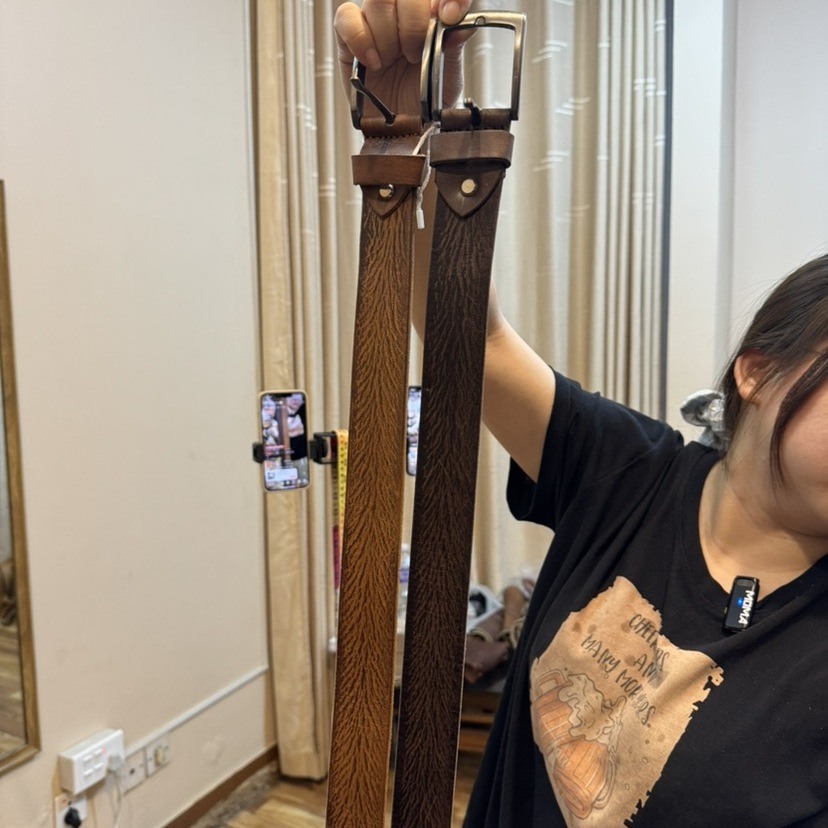 尼泊尔手工植鞣牦牛皮皮带头层皮结实耐用