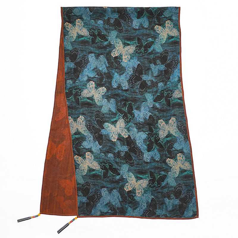 绞罗【美神闪蝶】长巾桑蚕丝香云纱围巾真丝披肩