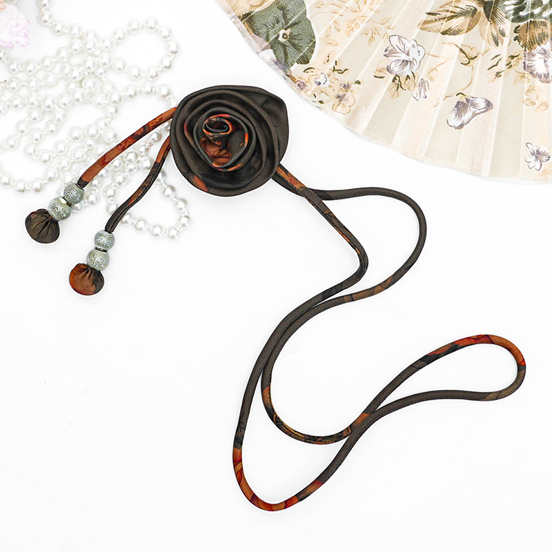 香云纱真丝二代玫瑰花腰链