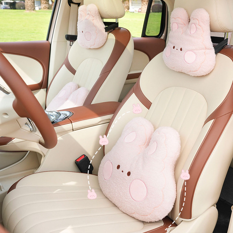 冬季ins网红头枕卡通可爱通用柔软舒适靠枕蒸汽绒车用头枕腰靠