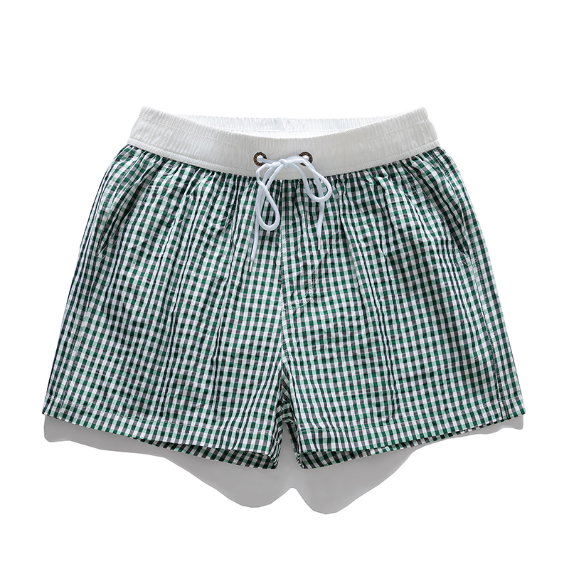 2025高品质夏季男士休闲裤2025新款格纹短裤宽松透气家居三分裤