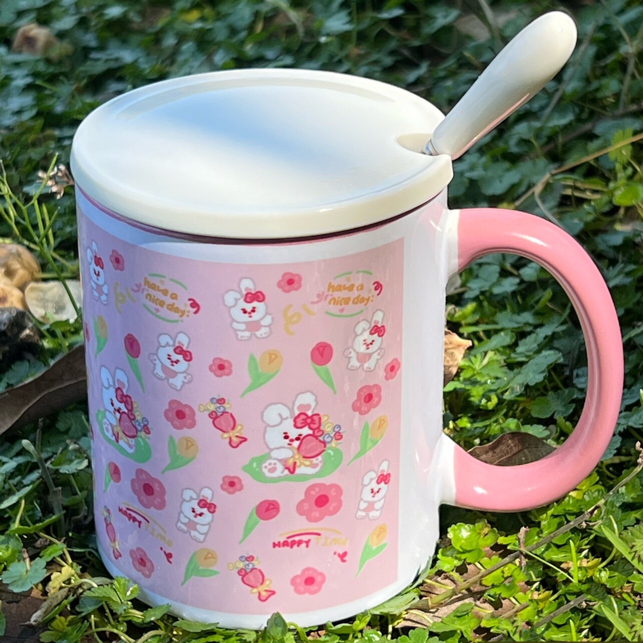 原创日系少女心陶瓷杯带盖带勺高颜值马克杯热销榜小清新牛奶杯子