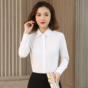 2025新款上衣女春季白衬衫宽松韩范雪纺衫衬衣女长袖职业装工作服