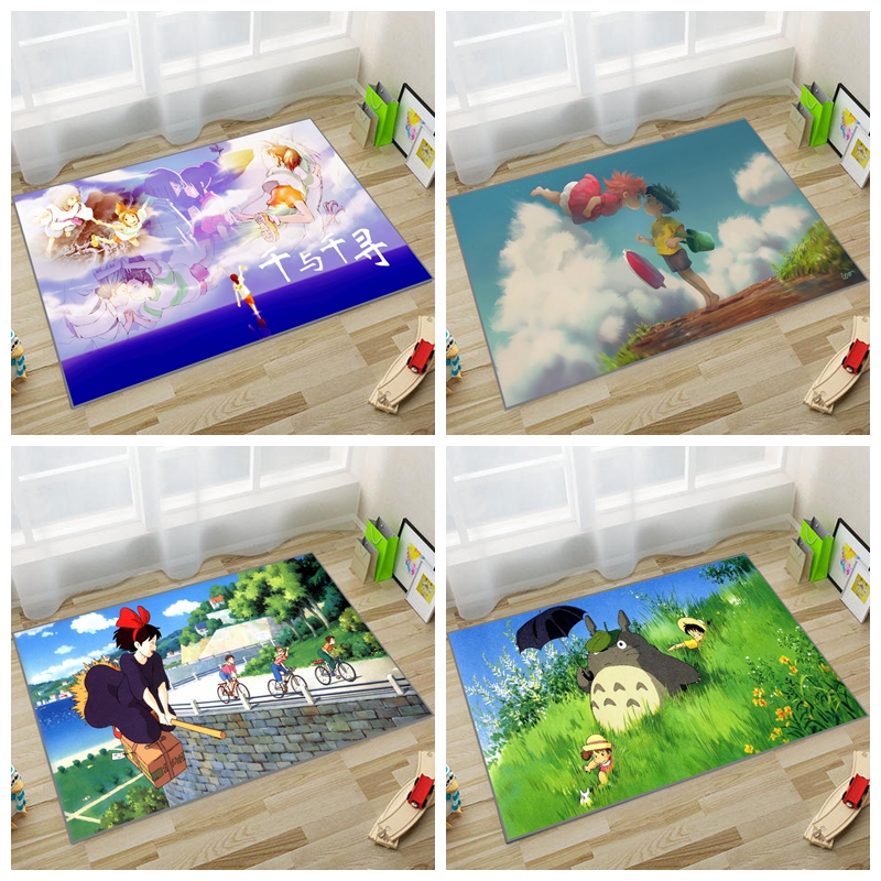 日系动漫场景宫崎骏龙猫千与千寻地毯卧室满铺儿童公主房床边地垫