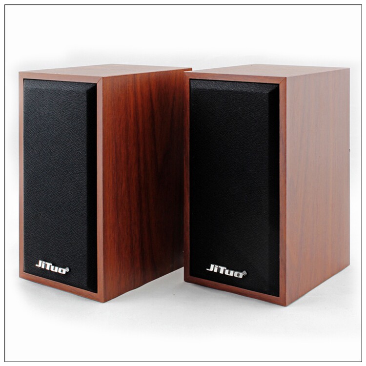 技拓 JT2801 实木木质2.0 USB小音箱小音响低音游戏家用手机音响