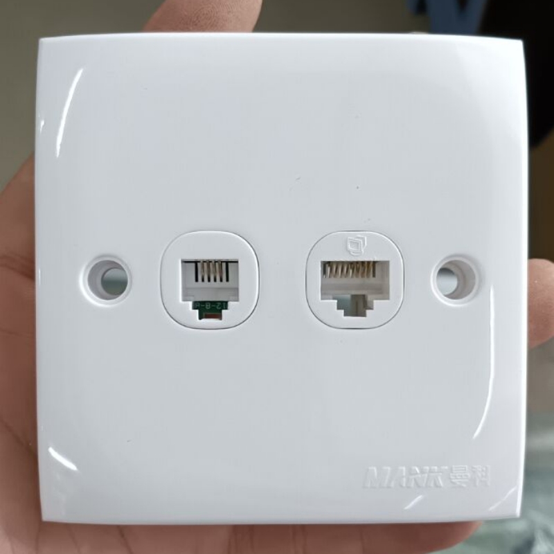 MANK曼科86型白色电脑+电话插座
