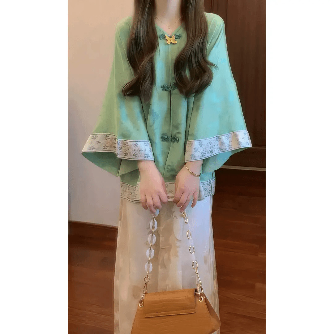 外套时尚女士中式半身裙套装