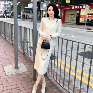 2026新款春小香风毛衣包臀套装裙半身裙针织女装时尚中国风连衣裙