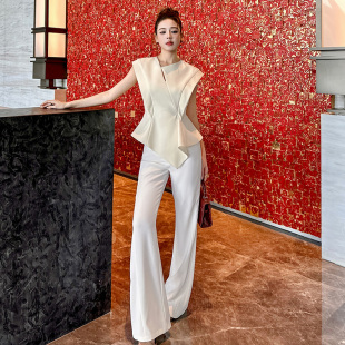 女装 2025新款 不规则设计感女士衬衣夏季 职业装 气质御姐风上衣 修身