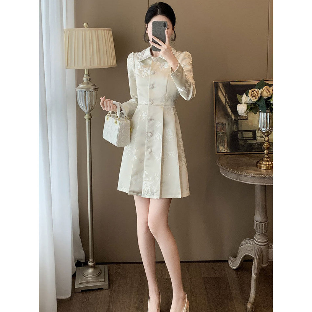 新款小香风长袖女装连衣裙