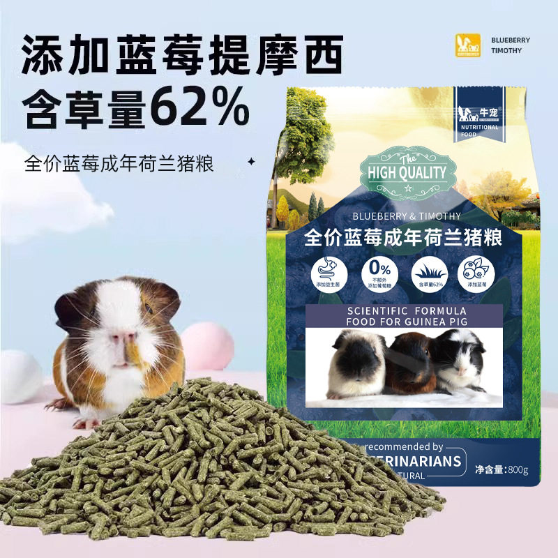 牛宠蓝莓提摩西草荷兰猪猪粮800g天竺鼠粮豚鼠美毛主粮饲料粮食,宠物/宠物食品及用品,兔兔主粮,淘宝优惠券,粉丝福利购,淘宝优惠卷