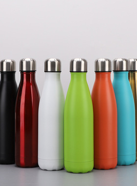 沙海吴磊秦昊抖音同款304不锈钢真空保温杯创意可乐瓶 黑色水杯子