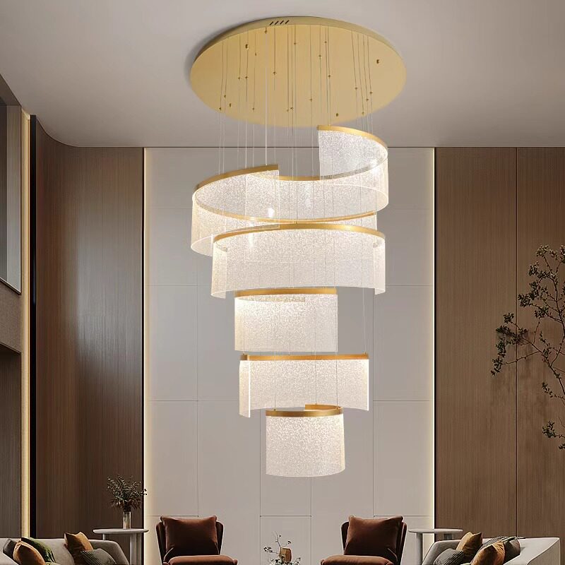 复式楼客厅大吊灯楼梯设计师款别墅轻奢2025新款公寓loft挑空吊灯,家装灯饰光源,LOFT/复式住宅/楼梯吊灯,淘宝优惠券,粉丝福利购,淘宝优惠卷