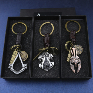 刺客信条英灵殿周边AC枭雄钥匙扣兄弟会起源挂件奥德赛挂链男饰品