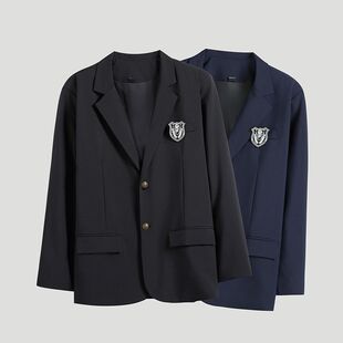 木村叔dk日系黑色西服外套男学院风宽松西装西裤子校供制服全套装