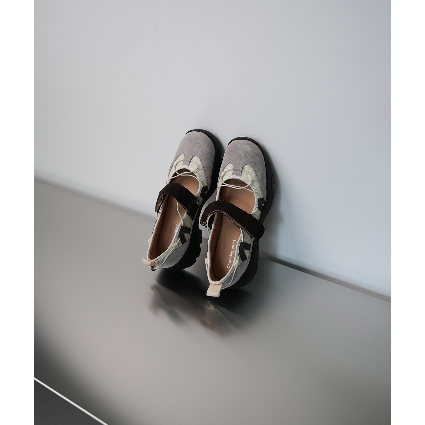 Fermina 新款学院风单鞋女平底内增高学生鞋软面牛皮通勤女鞋四季