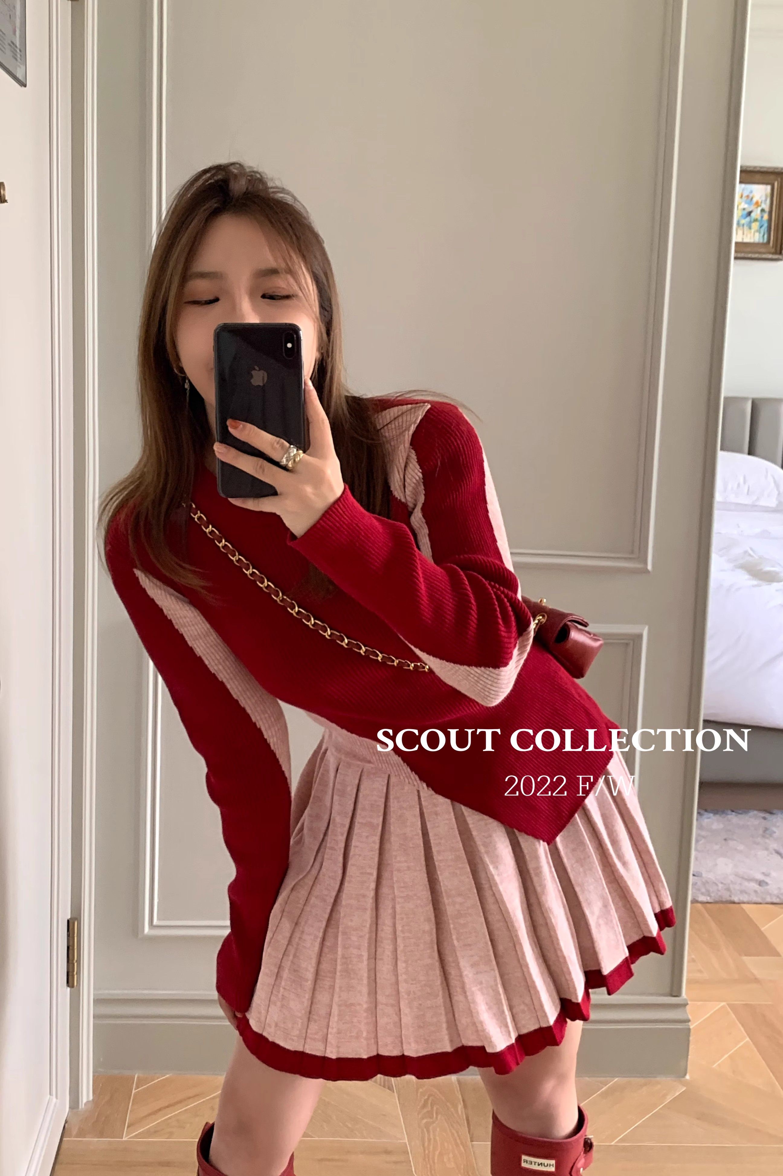 【Scout】针织套装女冬48支混色羊毛拼色毛衣+百褶裙两件套,女装/女士精品,时尚套装,淘宝优惠券,粉丝福利购,淘宝优惠卷